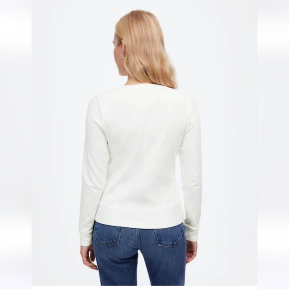 Madewell Ribbed Button-Front Cardigan white XS $55 - Picture 4 of 11